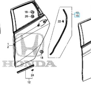 Honda Jazz 2016-2020 NSR Door Sub Seal