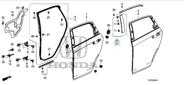 Honda Jazz E:HEV 2022-2023 NSR Door Front Pillar Trim