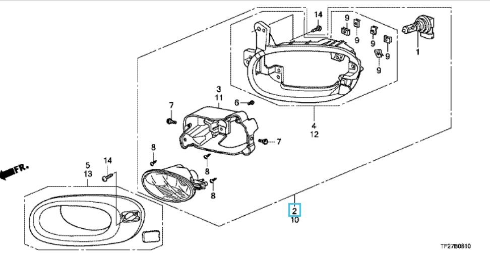Honda Jazz 2012-2015 OSF Fog Light