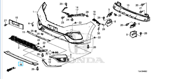 Honda Jazz 2018-2020 Front Lower Centre Bumper Garnish
