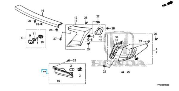 Honda Civic 2012-2016 Rear Fog Lamp