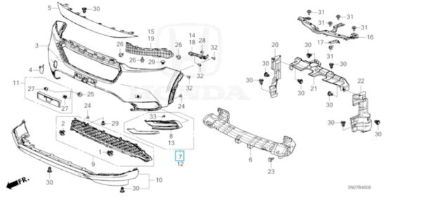 Honda HR-V 2022-2025 OSF Fog Light Garnish