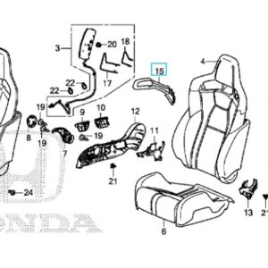 Honda Civic Type R 2015-2016 OSF Seatback Garnish Cover