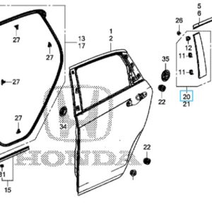 Honda Jazz 2020-2026 OSR Centre Pillar Garnish