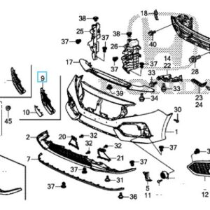 Honda Civic 2018-2019 OSF Bumper Side Garnish