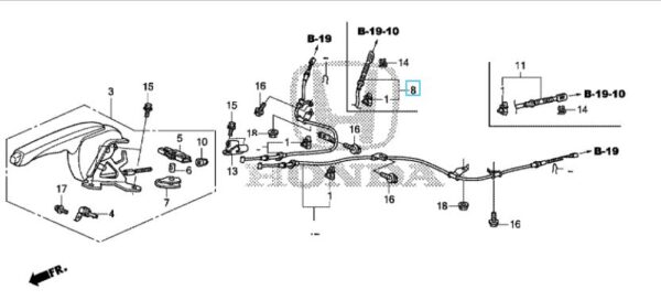 Honda Jazz 2009-2015 Offside Handbrake Cable