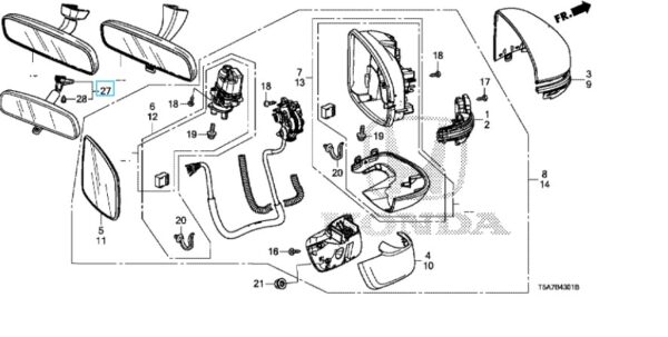 Honda Interior Mirror - various models