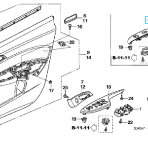 Honda Civic 5dr 2006-2008 LHF Door Trim Switch Panel