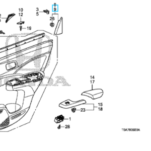 Honda CR-V 2013-2018 Rear LH Inner Door Garnish