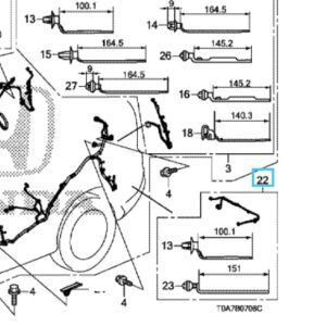 Honda CR-V EX 2013-2014 Rear Bumper Sub Cord