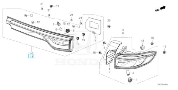 Honda HR-V E:HEV 2022-2024 Nearside Inner Tail Light