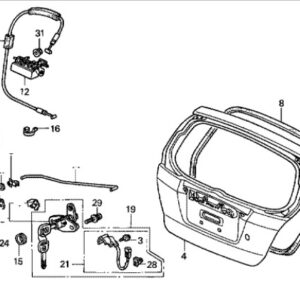 Honda Jazz 2002-2008 Tailgate Lock