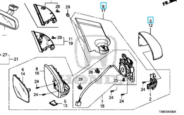 Honda Civic Tourer 2012-2016 Offside Mirror