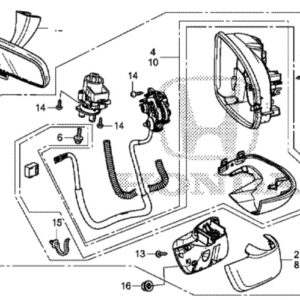 Honda Jazz 2016-2019 Offside Mirror Unit
