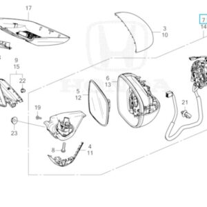 Honda Jazz e:HEV EX 2021-2023 Offside Mirror Unit