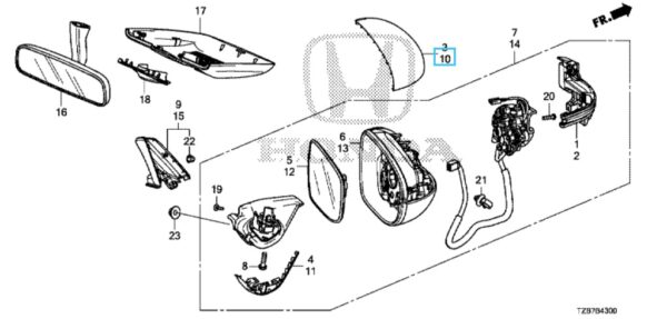 Honda Jazz Hybrid 2020-2023 Nearside Mirror Cap
