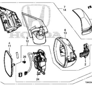 Honda CR-V 2013-2018 Offside Mirror Cover