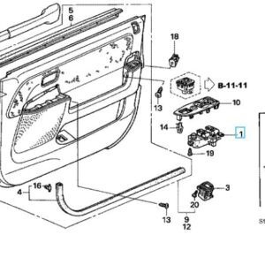 Honda CR-V 2005-2006 Power Window Master Switch *Non-UK model*