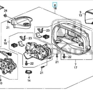 Honda Jazz 2012-2015 Offside Mirror Unit