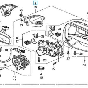 Honda Jazz 2009-2014 Offside Mirror Unit