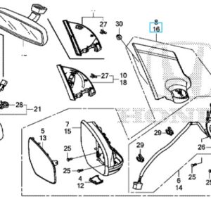 Honda Civic 2015-2016 Nearside Mirror Unit