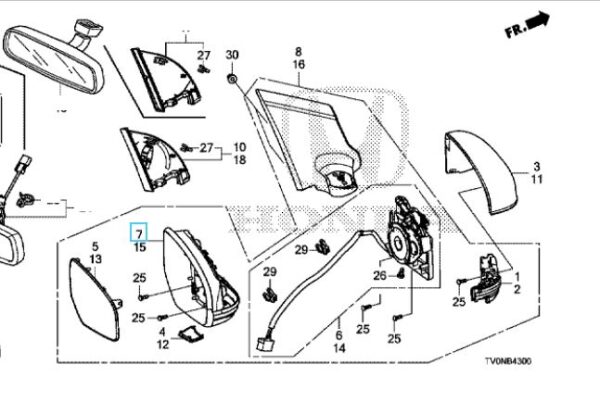 Honda Civic 2012-2016 Offside Mirror Housing