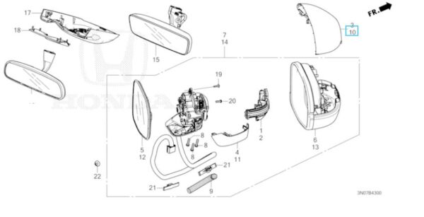 Honda HR-V 2022-2024 CR-V 2024-2025 Nearside Mirror Cover