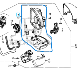 Honda Jazz 2015-2020 Offside Mirror Housing Set