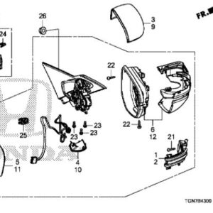 Honda Civic EX 2017-2021 Offside Mirror Unit