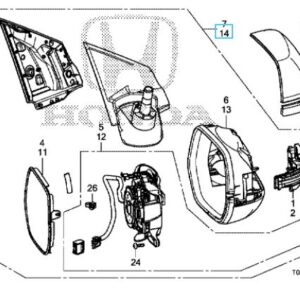 Honda CR-V 2015-2018 Nearside Mirror Unit