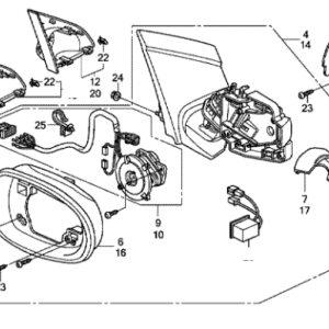 Honda Civic 2006-2011 Mirror Cap OS Door Painted