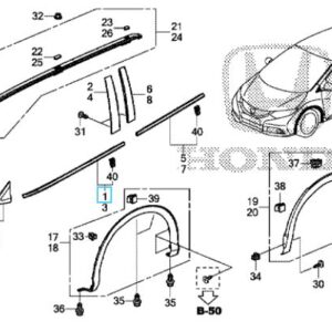 Honda Civic 2012-2016 OSF Scraper Moulding