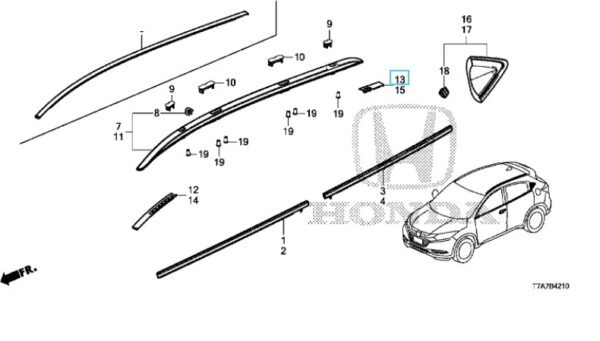 Honda HR-V 2016-2020 OSR Roof Rail Moulding