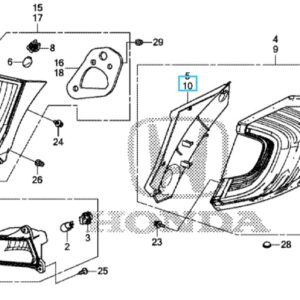 Honda Civic 2015-2016 Nearside Tail Light Bezel