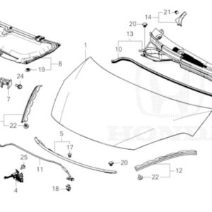 Honda Jazz 2021-2025 Nearside Bonnet Hinge