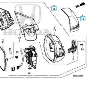 Honda CR-V EX 2015-2018 Nearside Mirror Complete