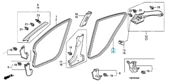 Honda Insight NSR Door Aperture Seal