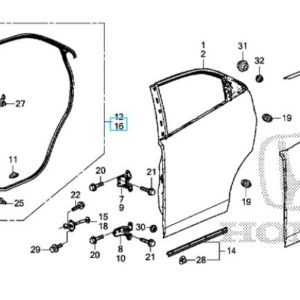 Honda Civic 2012-2016 NSR Door Weatherstrip