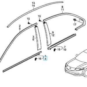 Honda Accord 2009-2015 Nearside Front Scraper Moulding