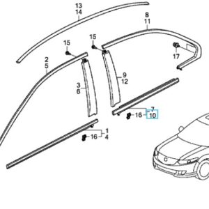 Honda Accord 2009-2015 Nearside Rear Scraper Moulding