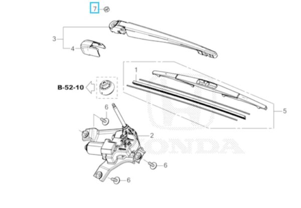 Honda Rear Wiper Arm Nut - various models