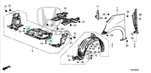 Honda Jazz 2021-2025 Undertray Nut