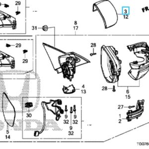 Honda Civic 2017-21 Offside Mirror Cover