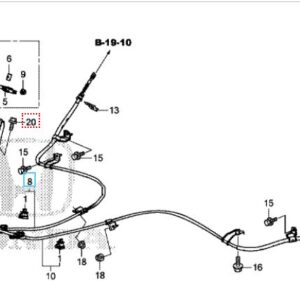 Honda Civic 2013-2016 Offside Handbrake Cable