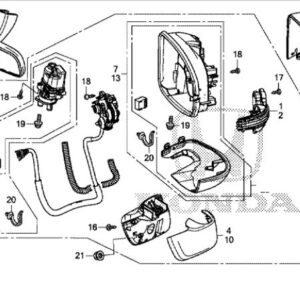 Honda Jazz ES 2017-2020 Offside Mirror Unit