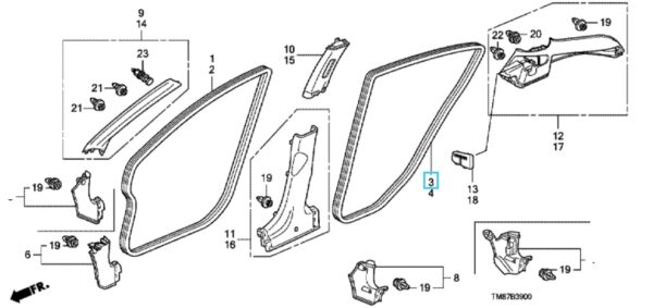 Honda Insight OSR Door Aperture Seal