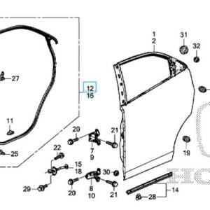 Honda Civic 2012-2016 OSR Door Weatherstrip