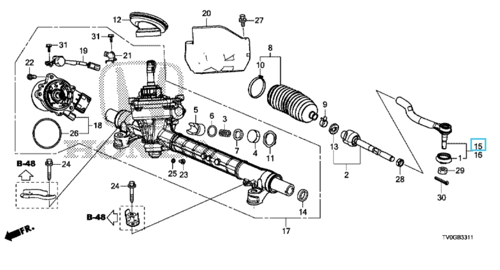 Honda Civic 2013-2016 OS Track Rod End