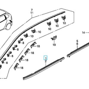 Honda FR-V OSF Scraper Moulding