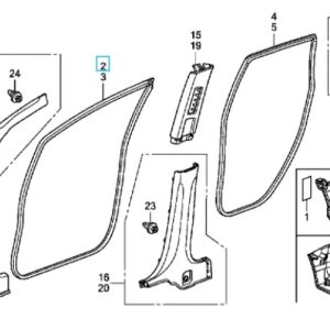 Honda Jazz 2011-2014 OSF Door Aperture Seal